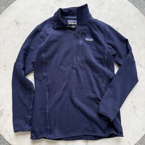 Patagonia R1 Fleece Pullover Women's M Navy Blue 1/4 Zip Waffle Knit 40119